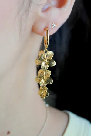Hibiscus Drop Earrings- Gold Vermeil