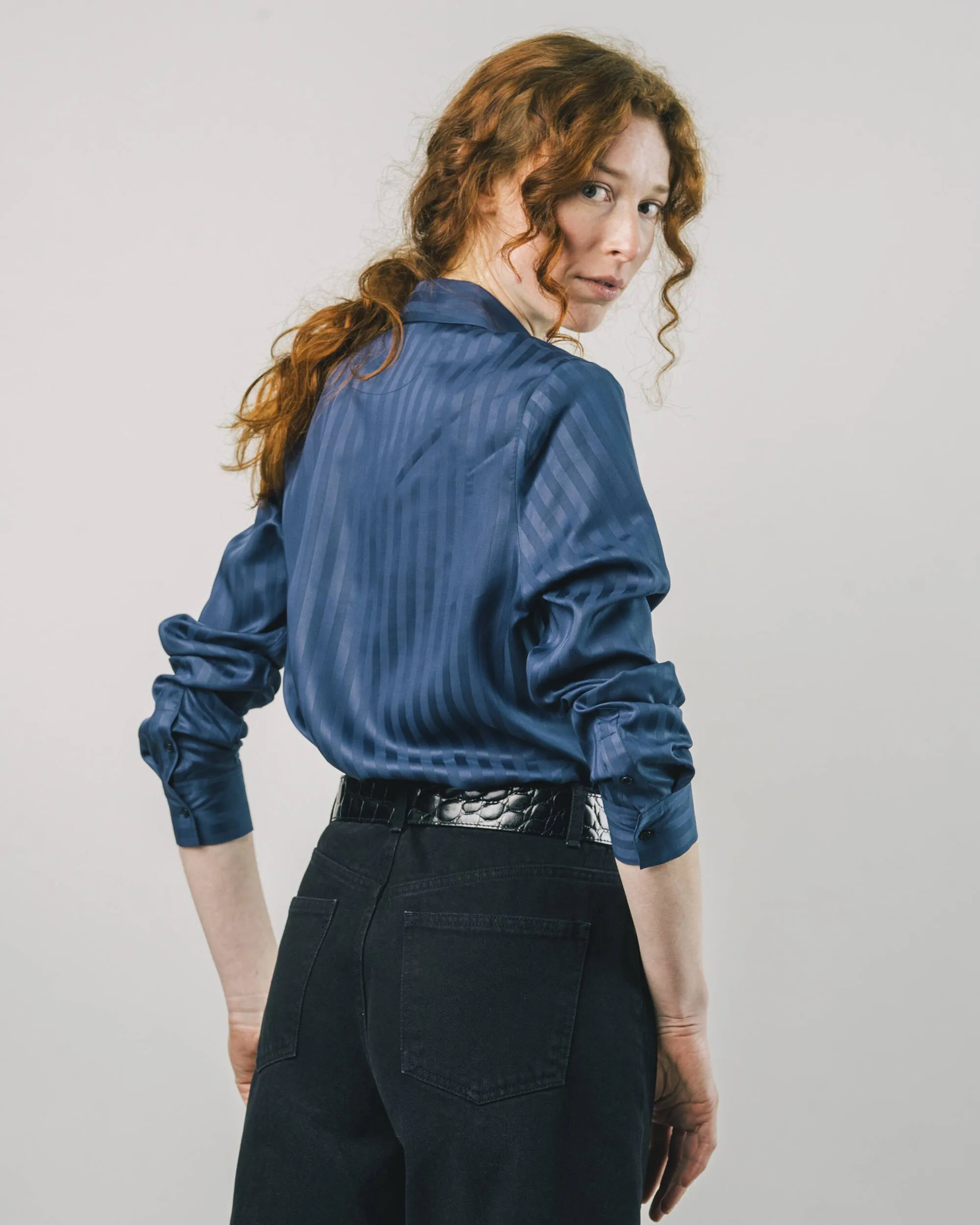 Hidden Stripes Blouse Navy