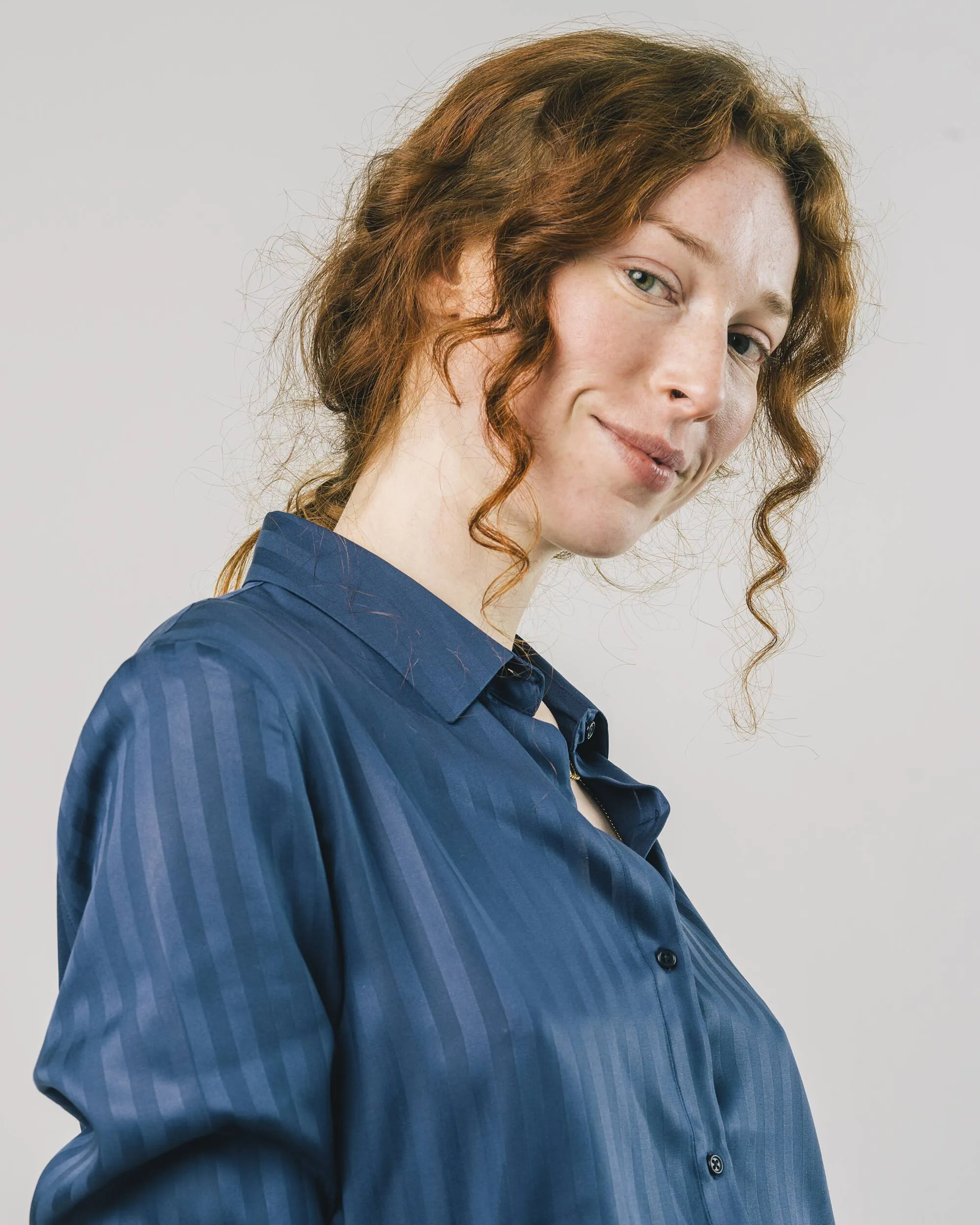 Hidden Stripes Blouse Navy