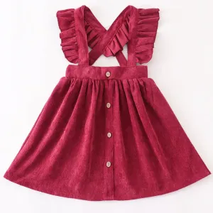 honeydew velvet ruffle suspender dress - orchid
