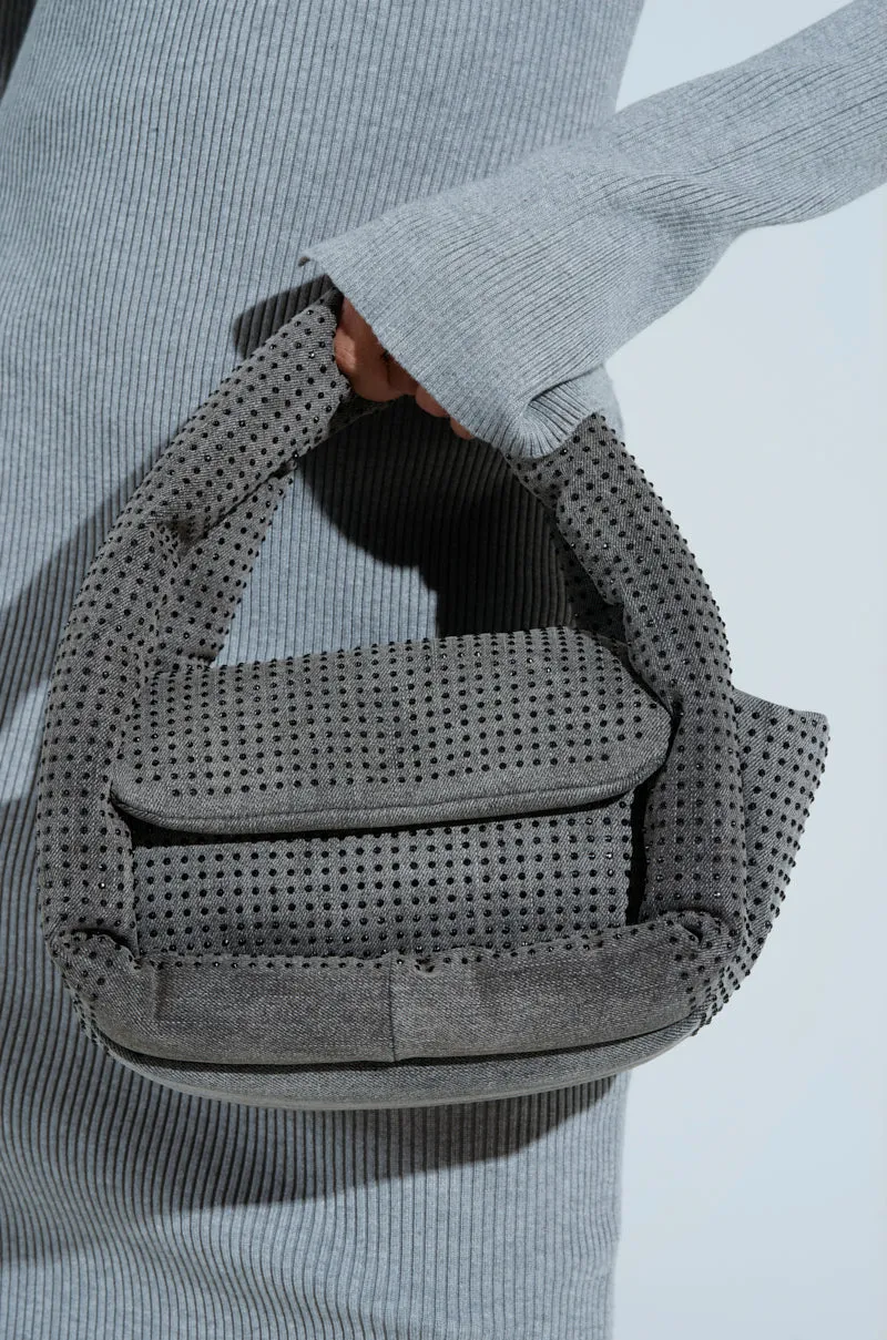 HOUDINI RHINESTONE PUFFER PURSE
