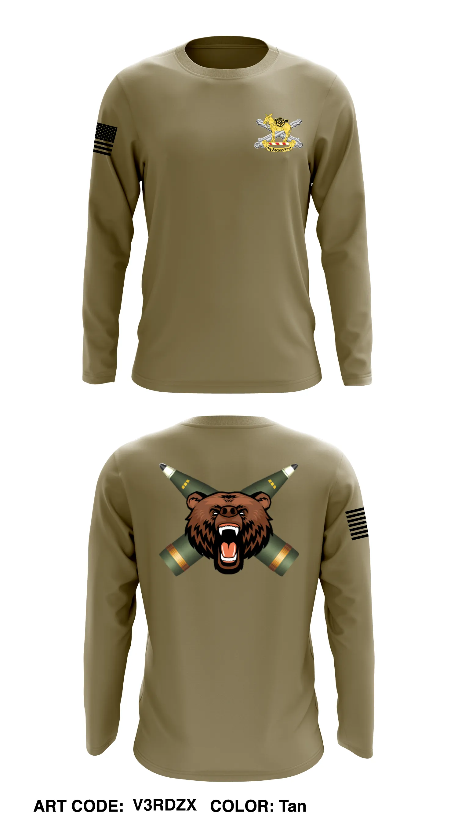 HSB BTRY, 2nd BN, 2nd FA Core Men's LS Performance Tee - V3RDZX
