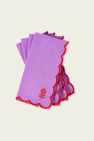 Icon Linen Napkins Set of 4 - Lilac   Cherry