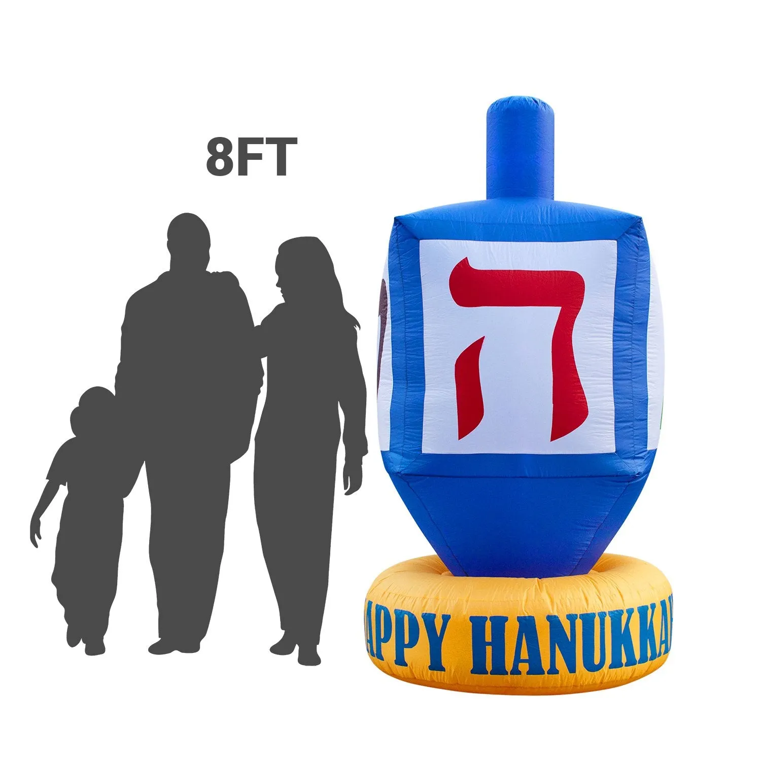 Inflatable Dreidel Hanukkah Decoration with Built-In Fan and LED Lights