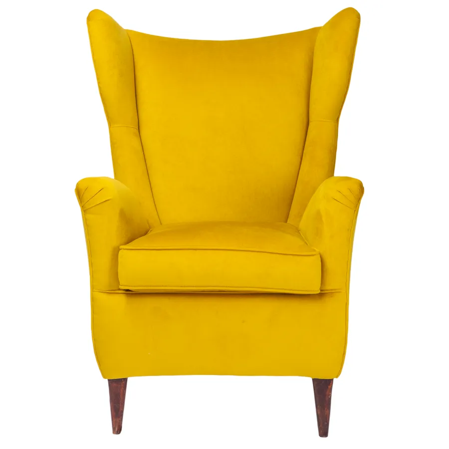 Italian Mid-Century Gold Lounge Chairs - Set of 2