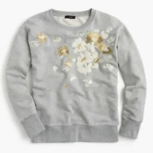 J. Crew Embroidered Flower Sweatshirt