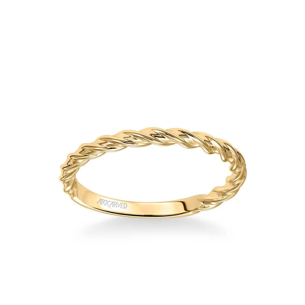 Joanna Contemporary Polished Rope Wedding Band