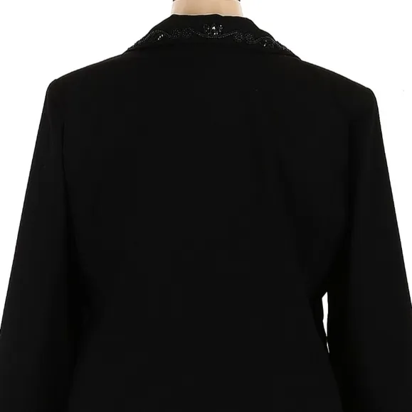 John Philips Black Blazer Plus Size 18 Beaded Front Pockets Dressy Evening