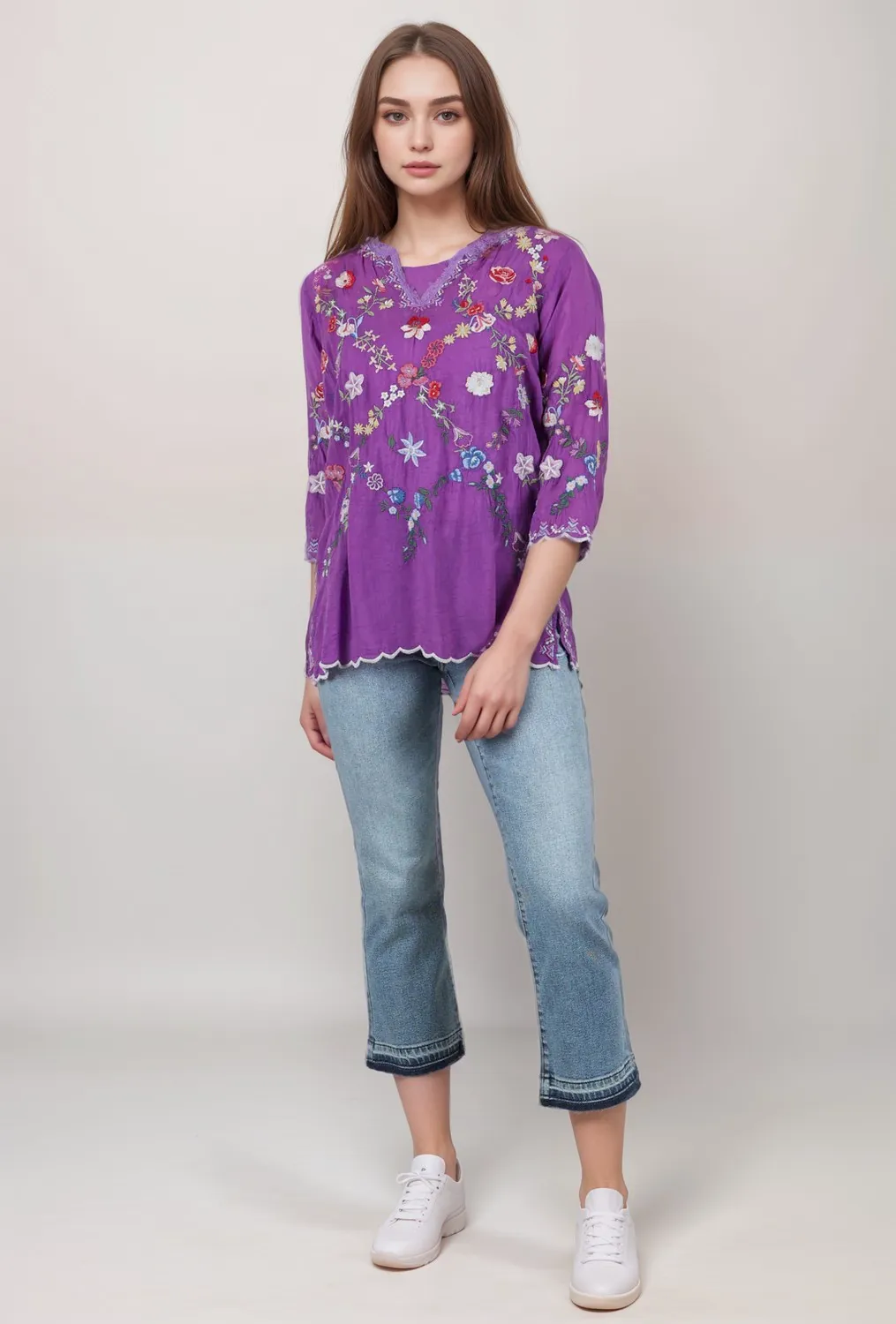 Johnny Was Daisy Petal Blouse C10824 Boho Chic *
