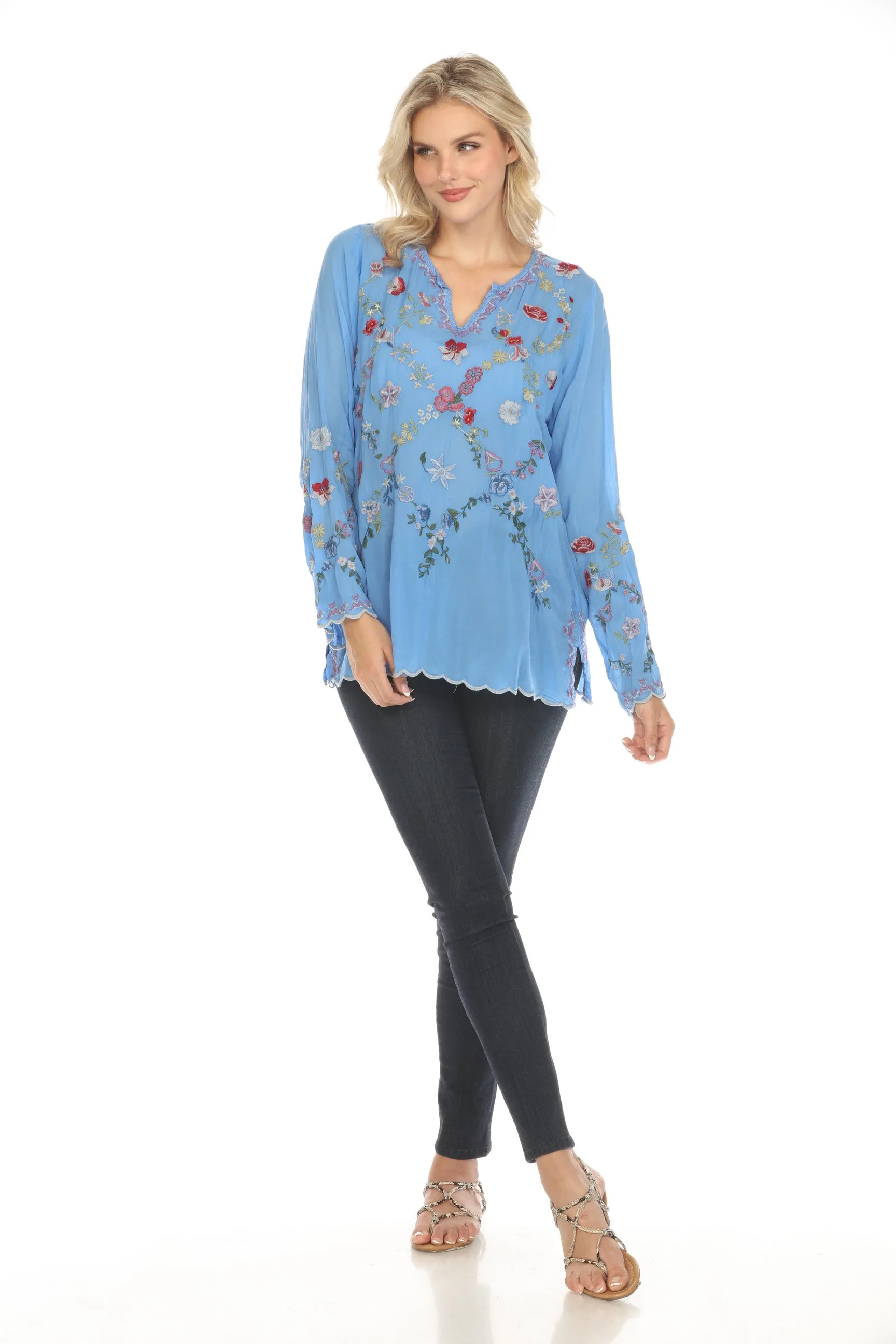 Johnny Was Daisy Petal Blouse C10824 Boho Chic *