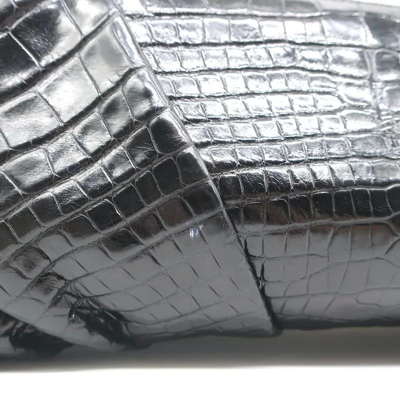 Judith Leiber Alligator Clutch Black Medium Evening Bag