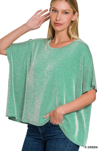 Just Right Oversized Ribbed Crop Top-Multiple Colors Available