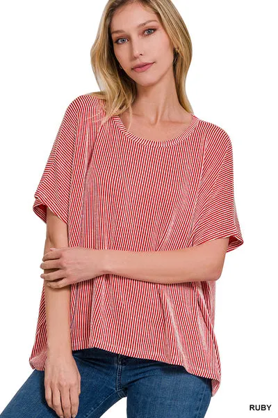 Just Right Oversized Ribbed Crop Top-Multiple Colors Available