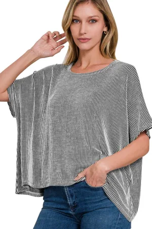 Just Right Oversized Ribbed Crop Top-Multiple Colors Available