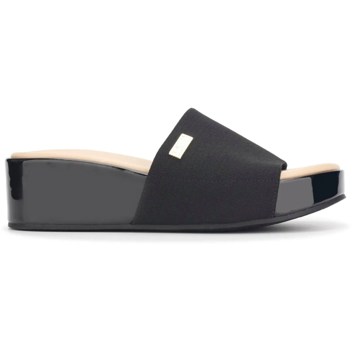Kenneth Cole Reaction Womens Maila Stretch Logo Slip On Slide Sandals