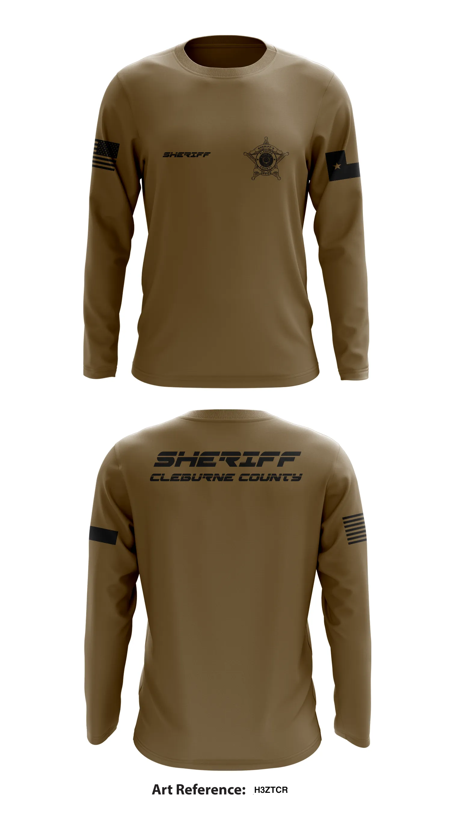 Kleberg county  Store 1 Core Men's LS Performance Tee - H3ztCr