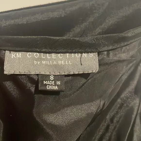 KM COLLECTIONS Black Ruffled Bubble Midi SkirtSize 8