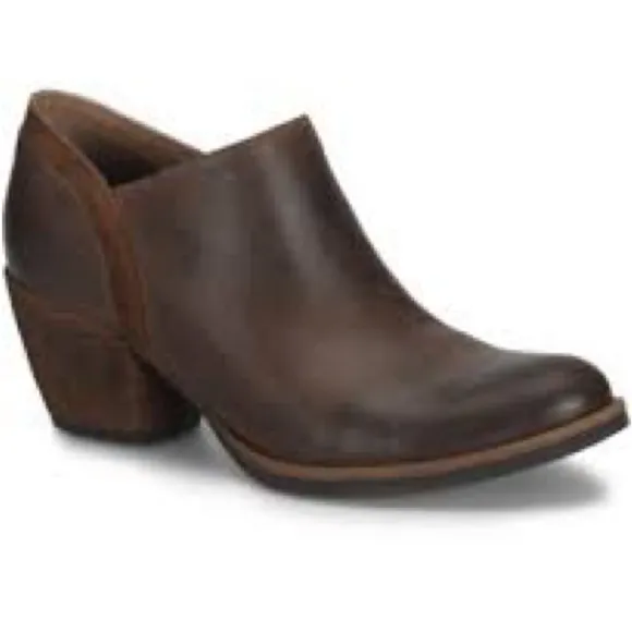 Korks Raynor Distressed Natural Brown Leather Side Zip Shootie Womens size 7.5