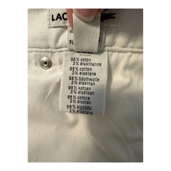 Lacoste White Denim Mini Skirt - Size 2