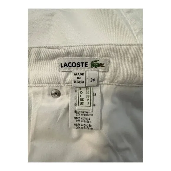 Lacoste White Denim Mini Skirt - Size 2