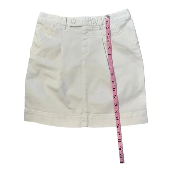 Lacoste White Denim Mini Skirt - Size 2