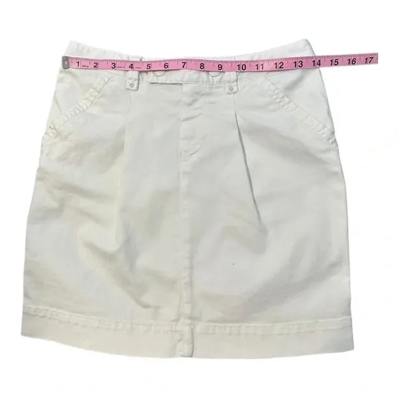 Lacoste White Denim Mini Skirt - Size 2