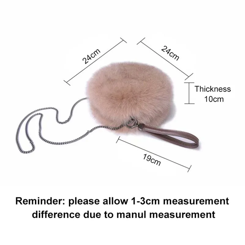 Lady Handbag Real Fox Fur Plush Bag Luxury Women's Soft Fur Messenger Bag Large Capacity Totes Warm Shoulder Bag 7967