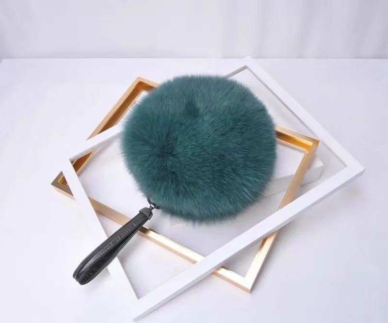 Lady Handbag Real Fox Fur Plush Bag Luxury Women's Soft Fur Messenger Bag Large Capacity Totes Warm Shoulder Bag 7967