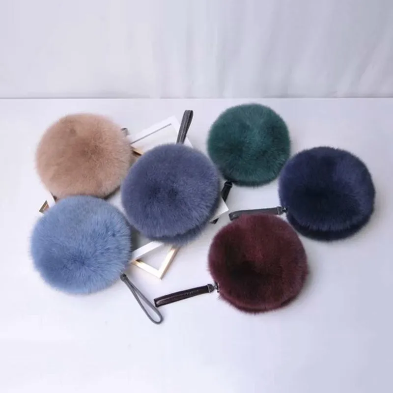 Lady Handbag Real Fox Fur Plush Bag Luxury Women's Soft Fur Messenger Bag Large Capacity Totes Warm Shoulder Bag 7967