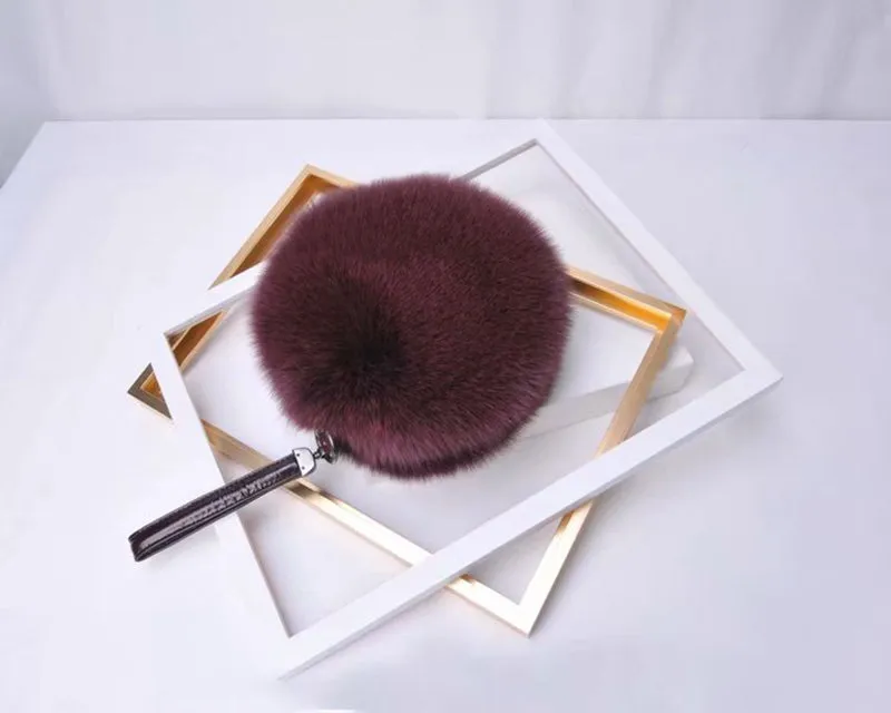 Lady Handbag Real Fox Fur Plush Bag Luxury Women's Soft Fur Messenger Bag Large Capacity Totes Warm Shoulder Bag 7967