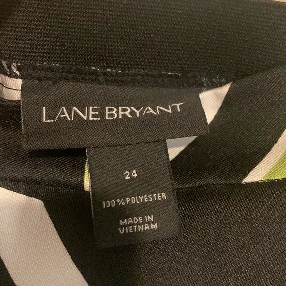 Lane Bryant‎ Black and Neon Green Evening Skirt