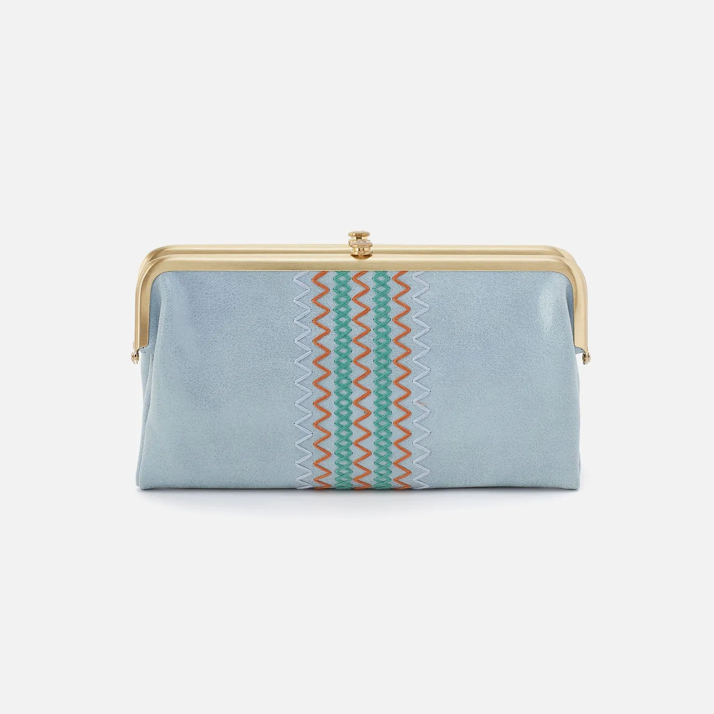 Lauren Clutch-Wallet In Buffed Leather - Sky