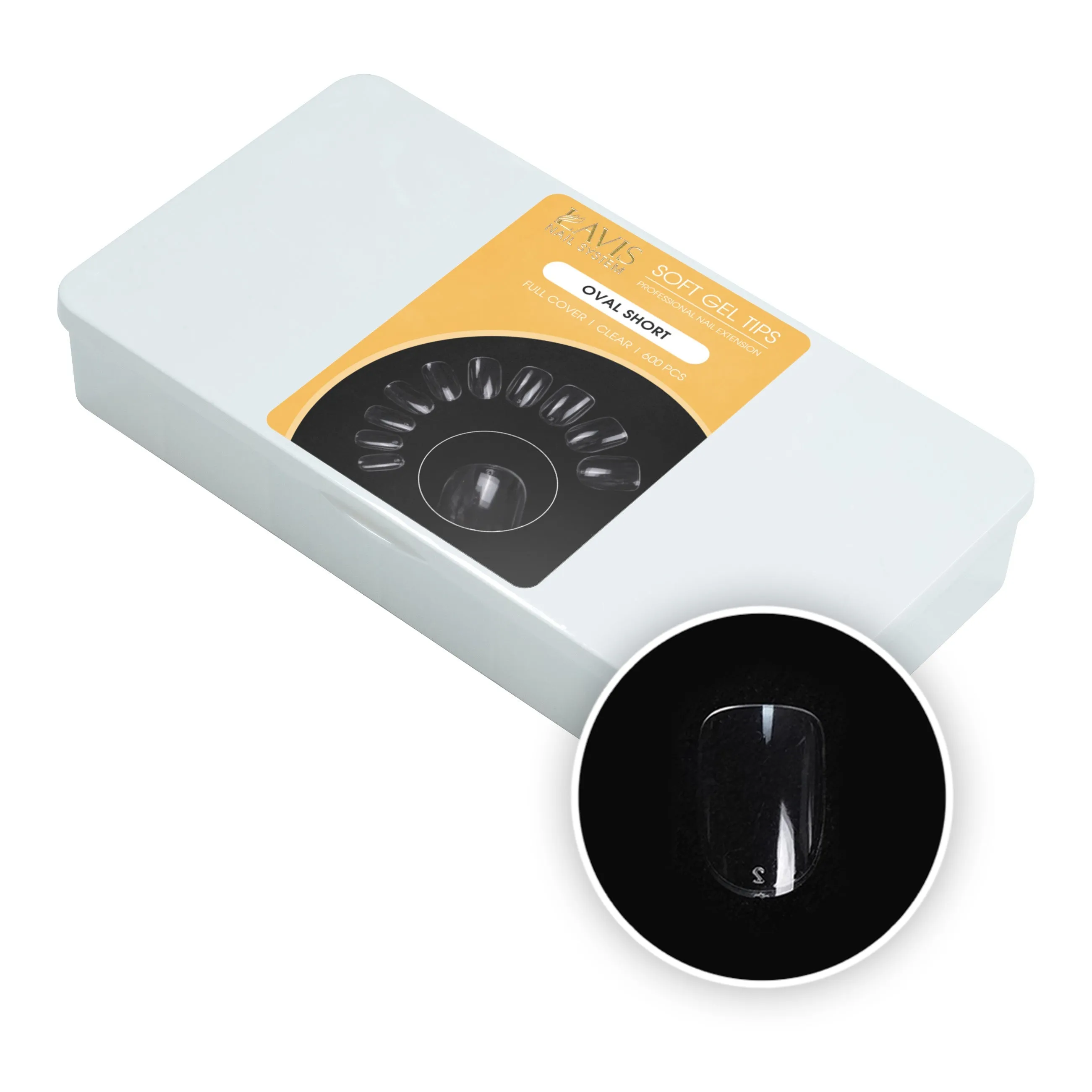 LAVIS - Oval Short Nail Tips (Full Cover)