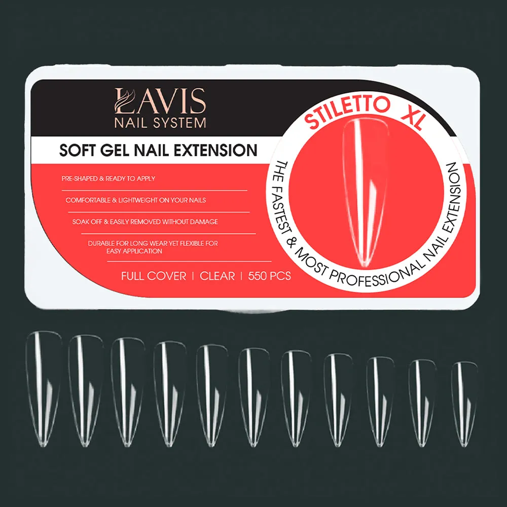 LAVIS - Stiletto XL Nail Tips (Full Cover)