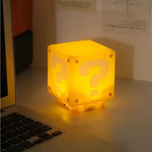 LED Question Mark Brick Night Light With Music USB Charging Desk Lamp Light Great Birthday Christmas Gifts