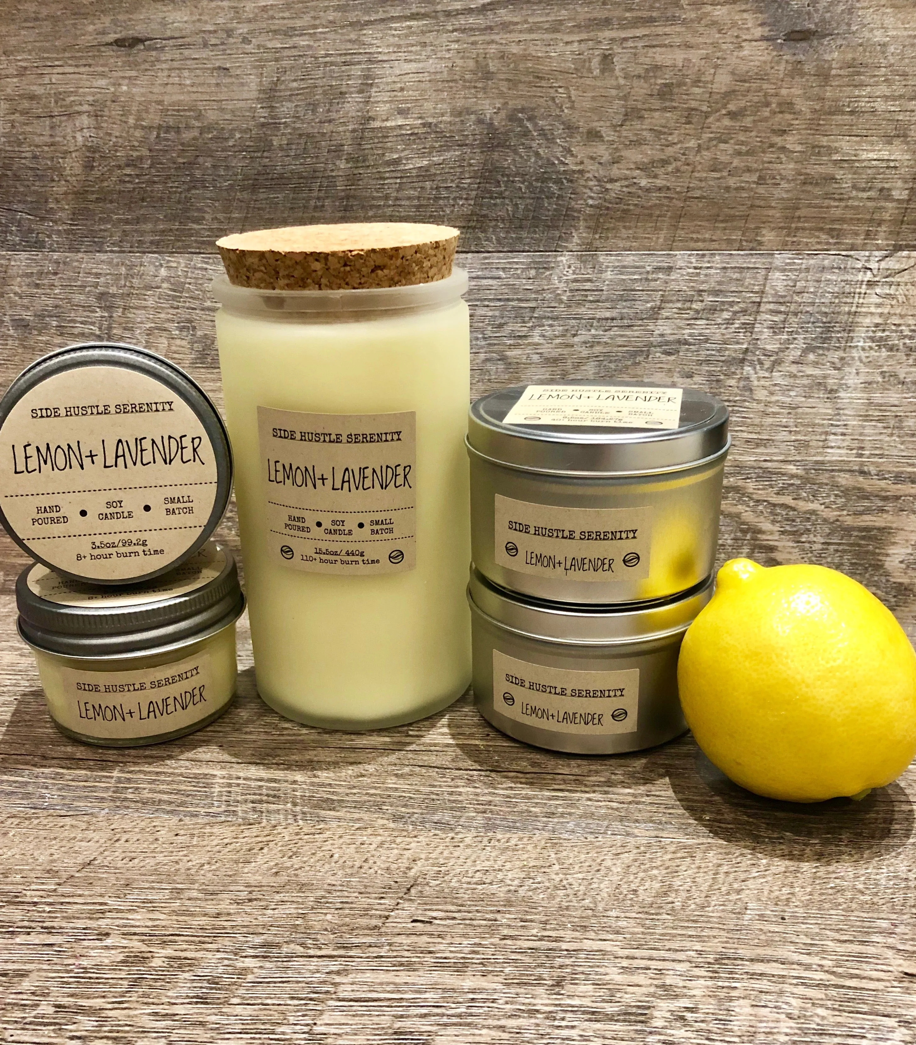 Lemon   Lavender Scented Soy Candle | 15.5oz