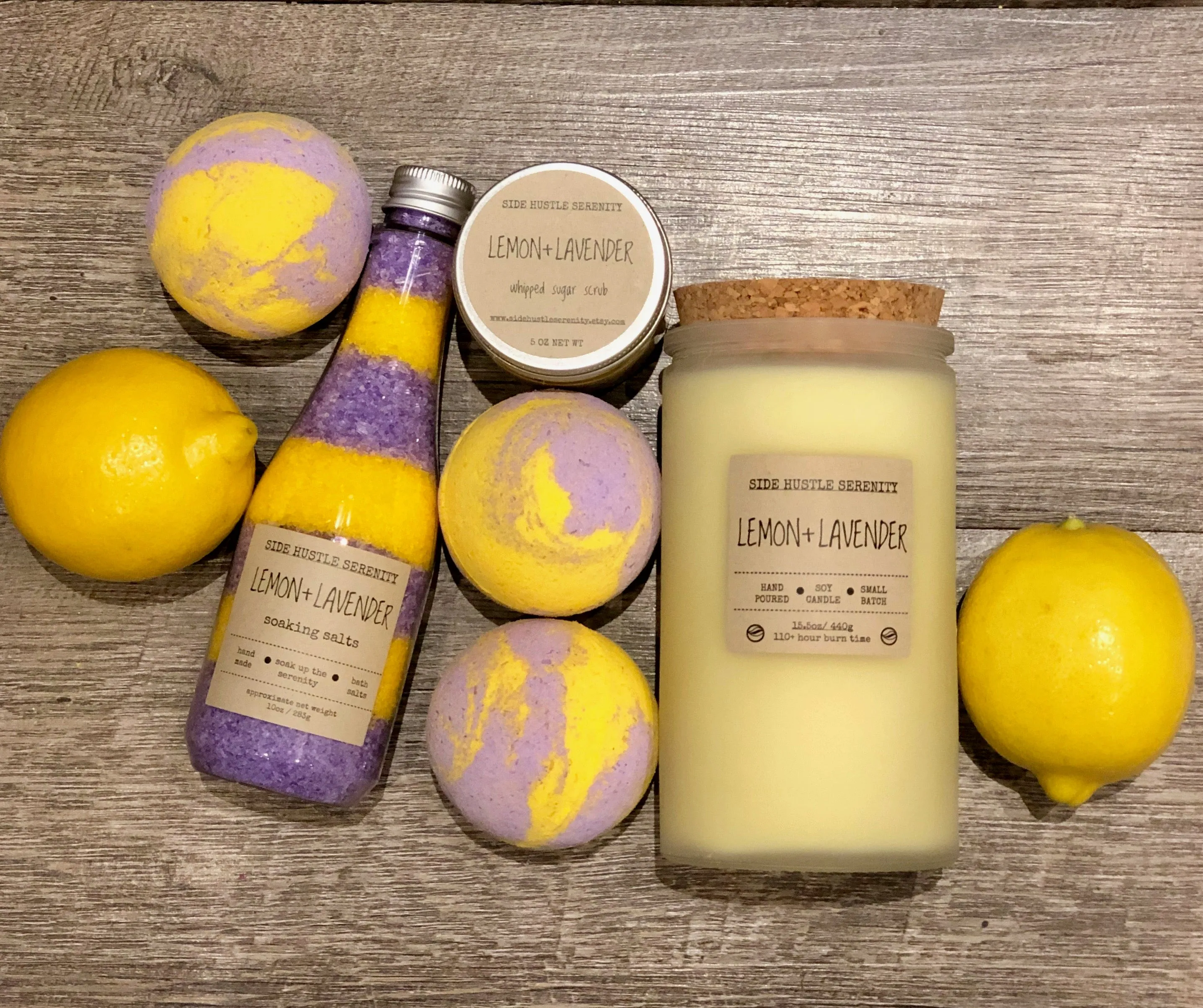 Lemon   Lavender Scented Soy Candle | 15.5oz