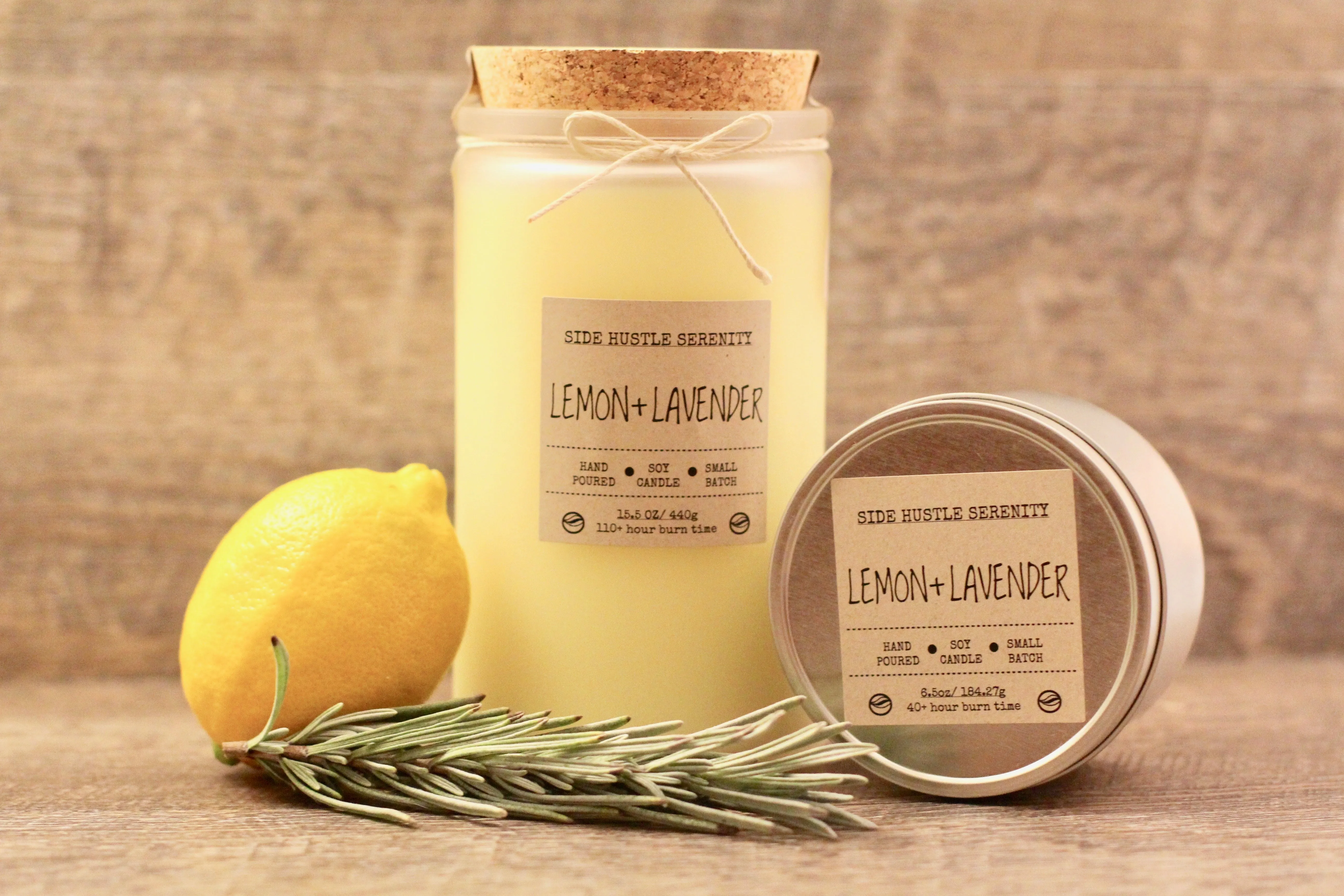 Lemon   Lavender Scented Soy Candle | 15.5oz