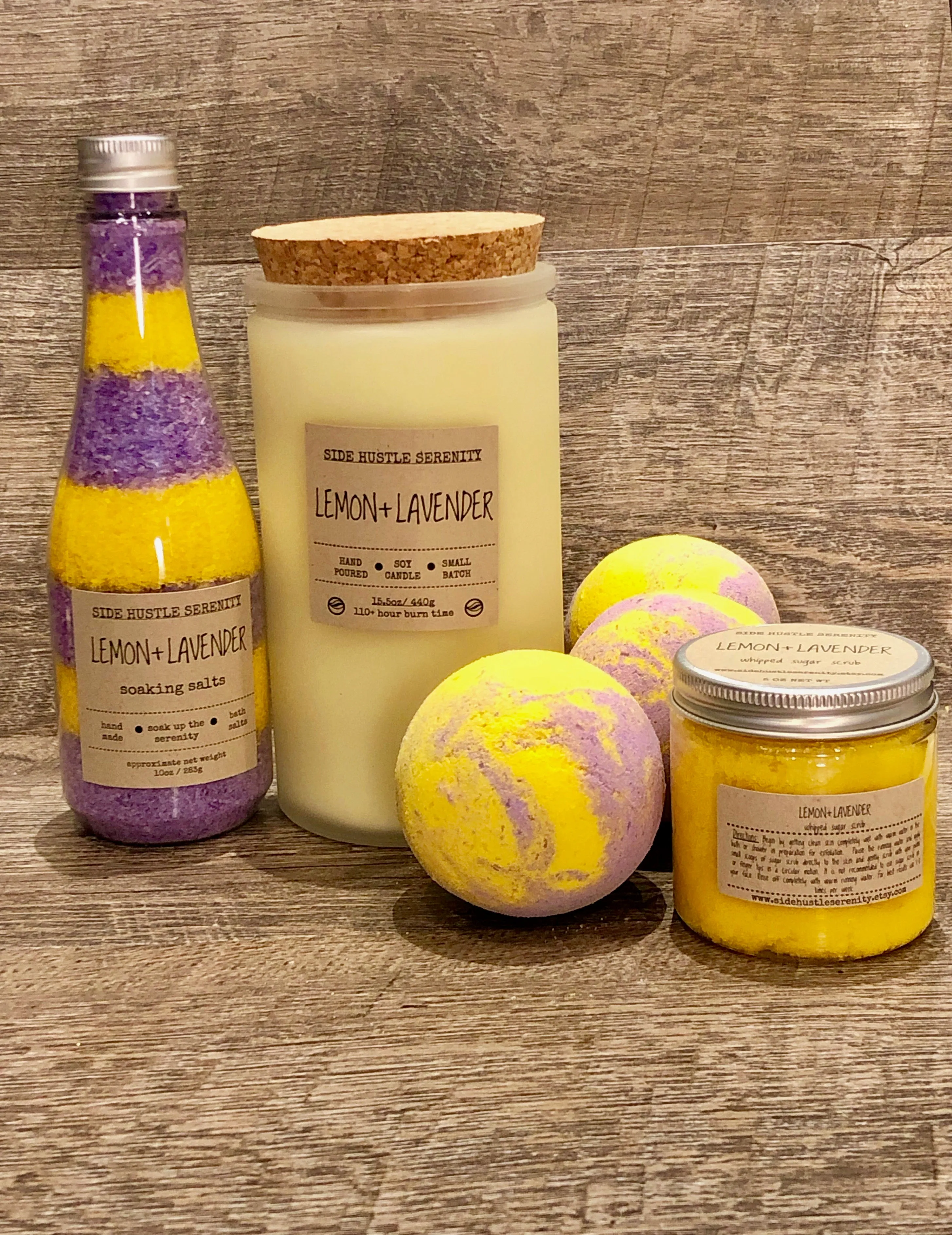 Lemon   Lavender Scented Soy Candle | 15.5oz