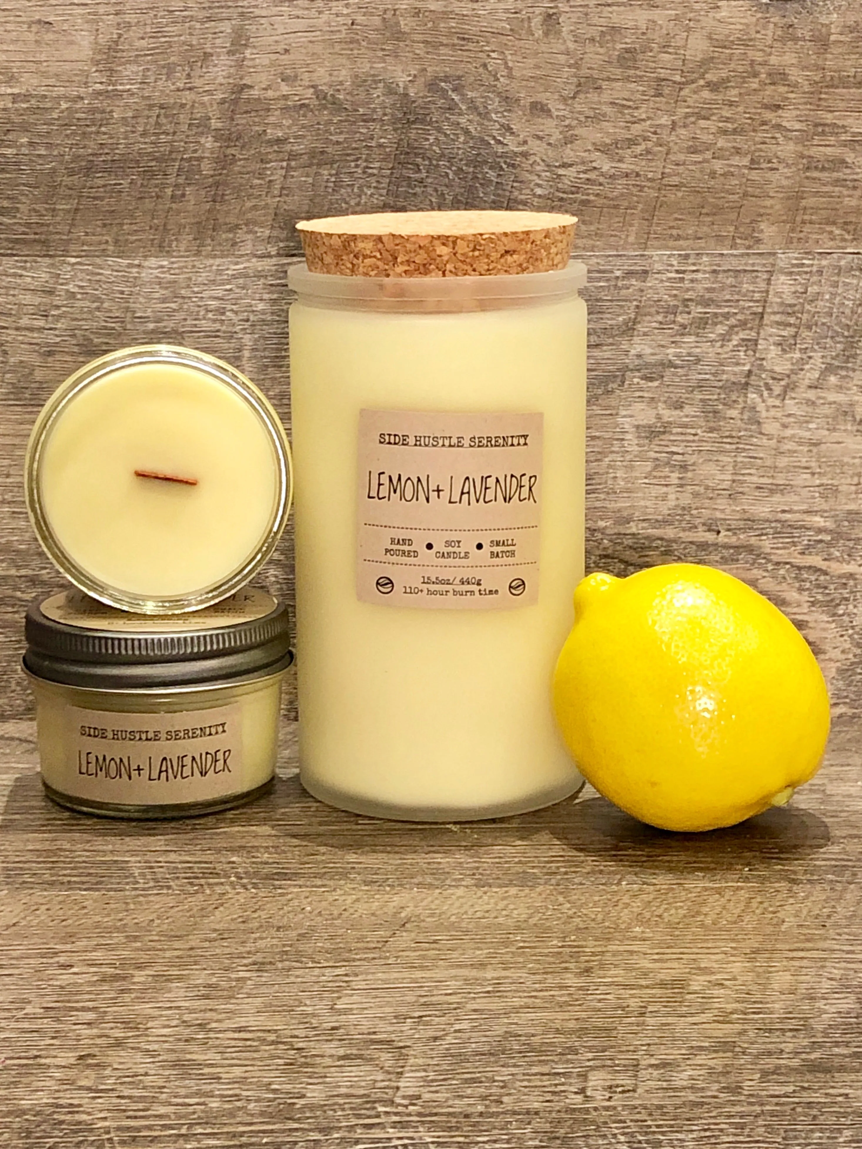 Lemon   Lavender Scented Soy Candle | 15.5oz