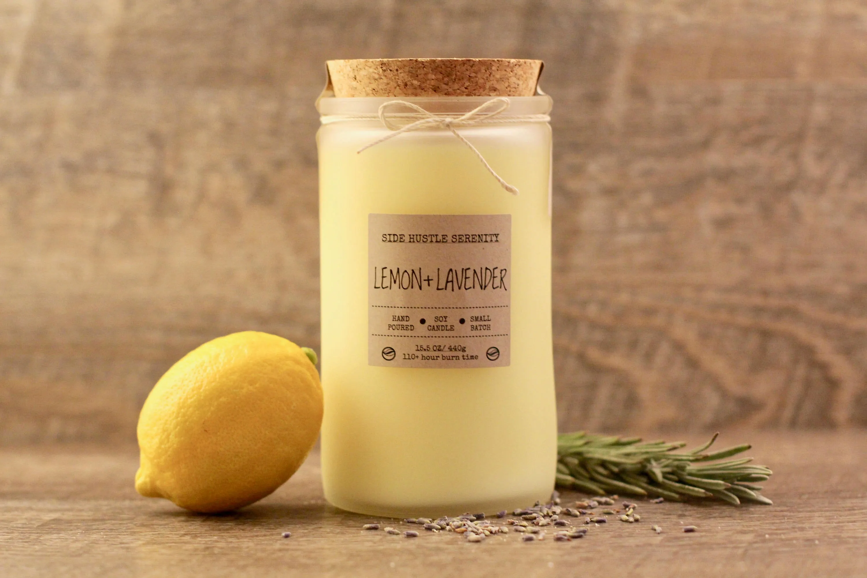Lemon   Lavender Scented Soy Candle | 15.5oz