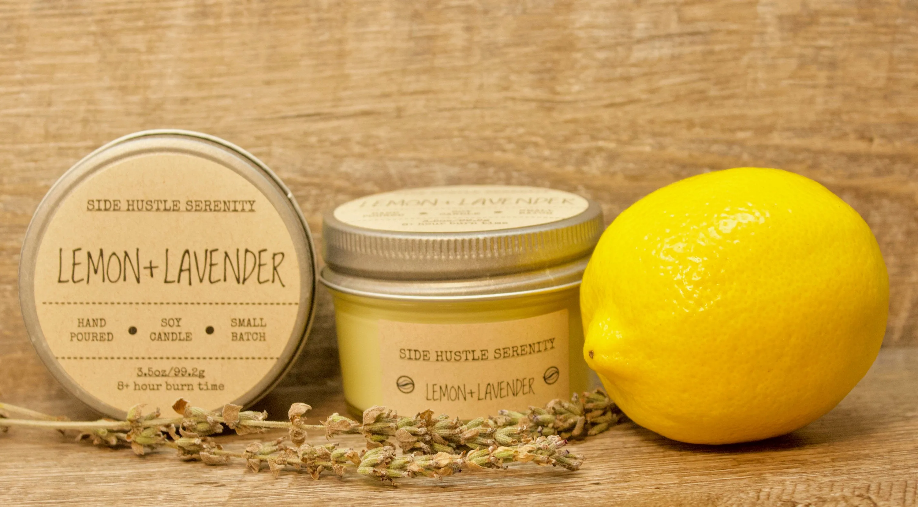 Lemon   Lavender Scented Soy Candle | 3.5oz