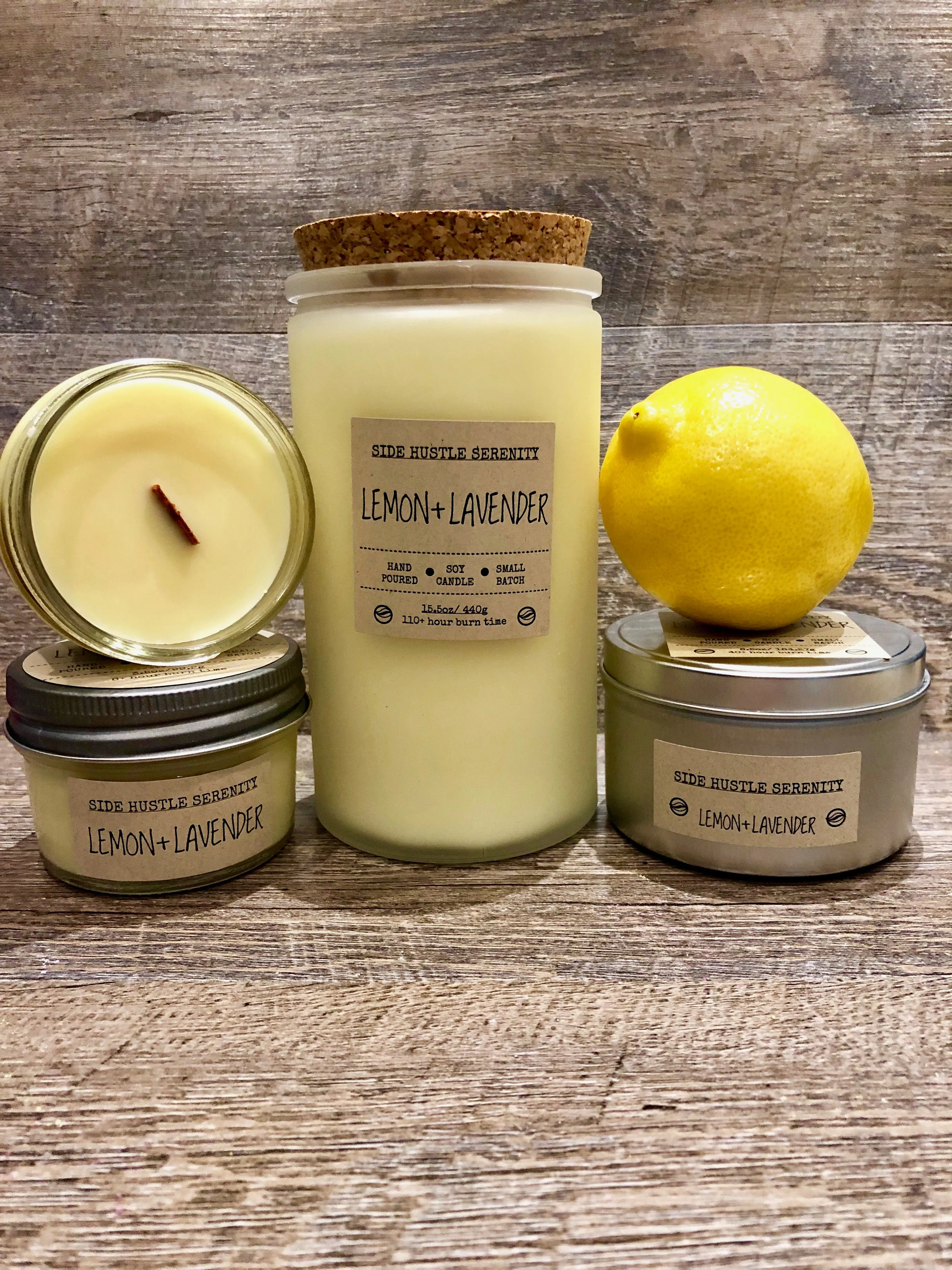 Lemon   Lavender Scented Soy Candle | 3.5oz
