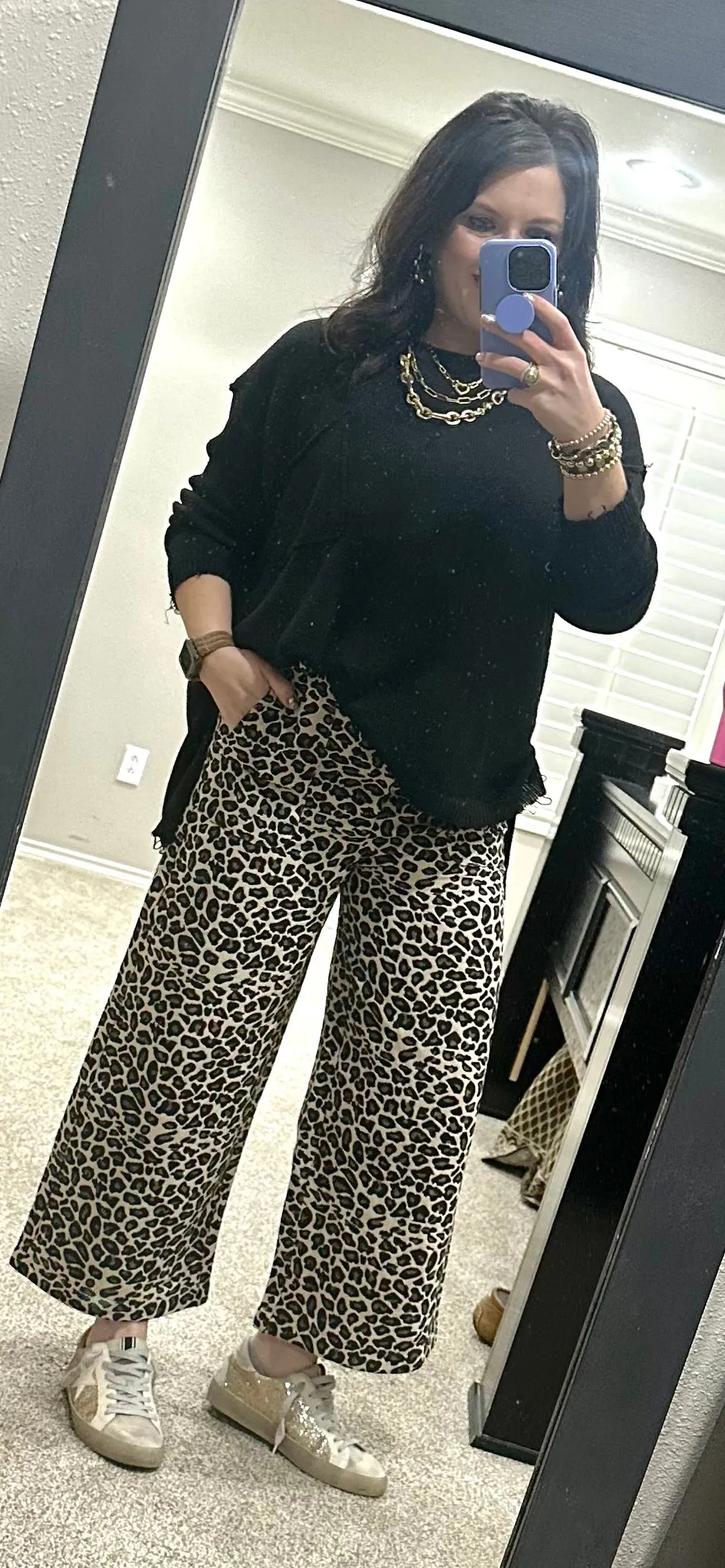 Leopard Crop Dressy Pants