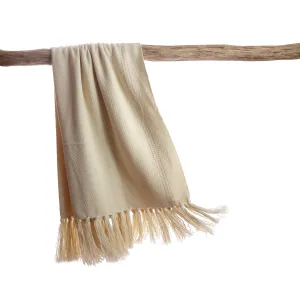Light Grey Stitched Wool Throw Blanket
