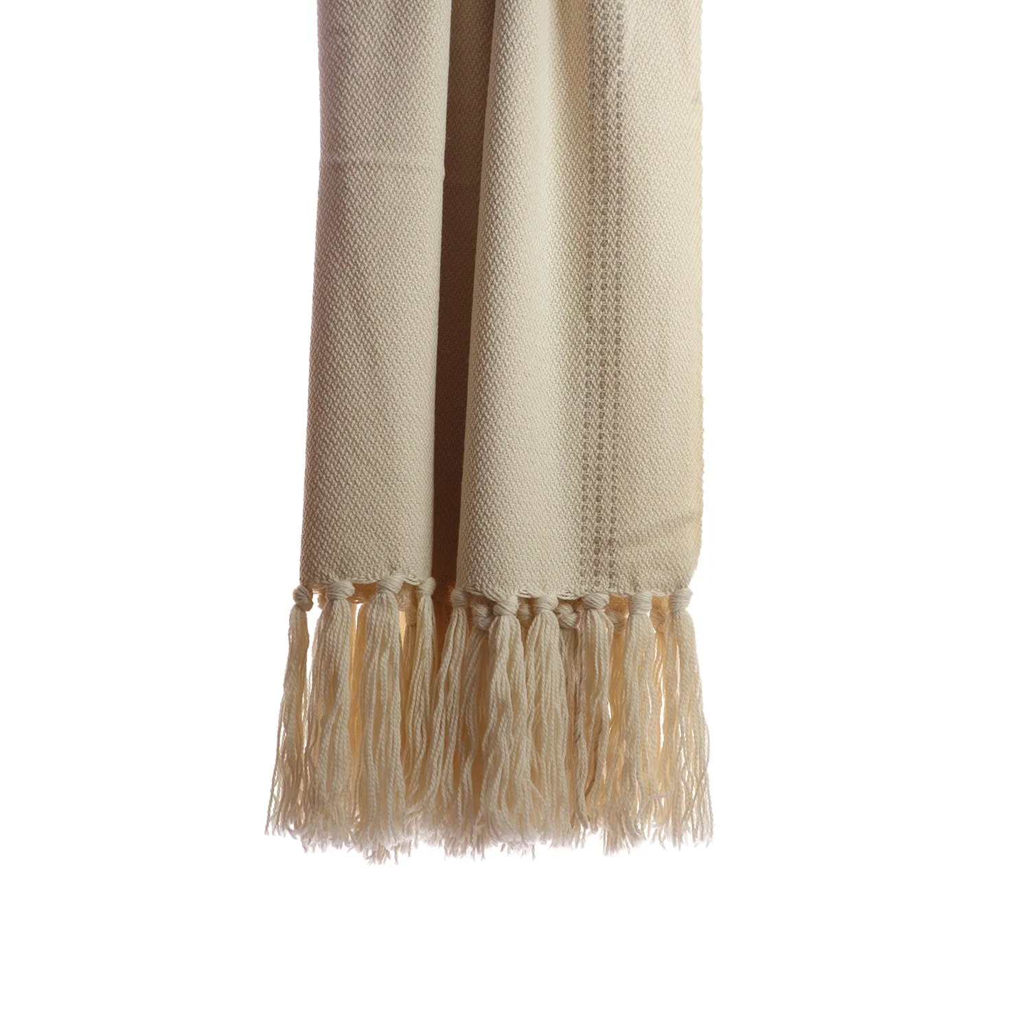 Light Grey Stitched Wool Throw Blanket