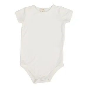 Lil Legs Bamboo Short Sleeve Onesie - Winter White