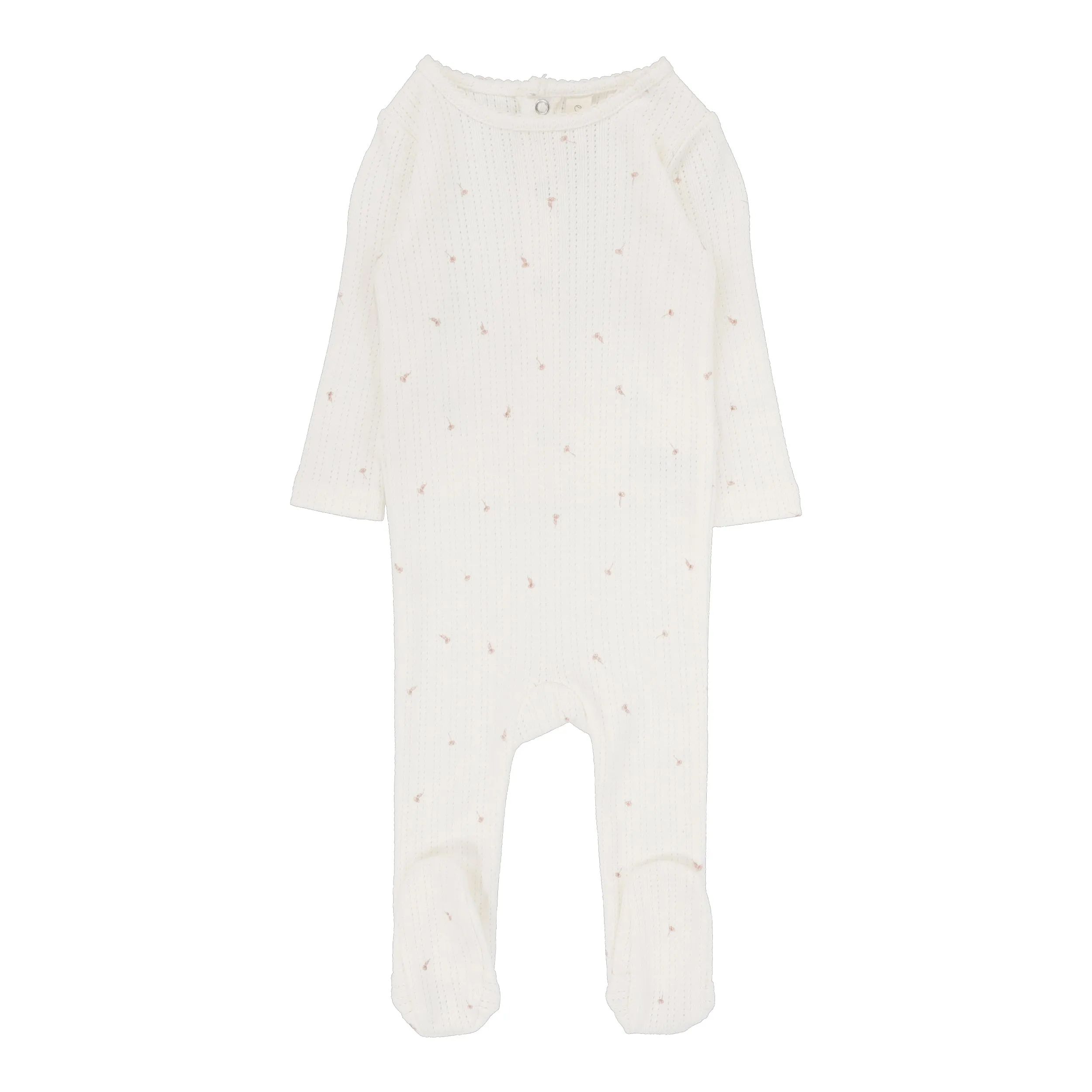 Lilette Printed Pointelle Footie - Cream/Floral