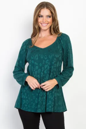 Long Sleeve Leo Print Top