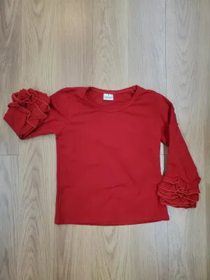 Long Sleeve Simple Ruffle Shirt